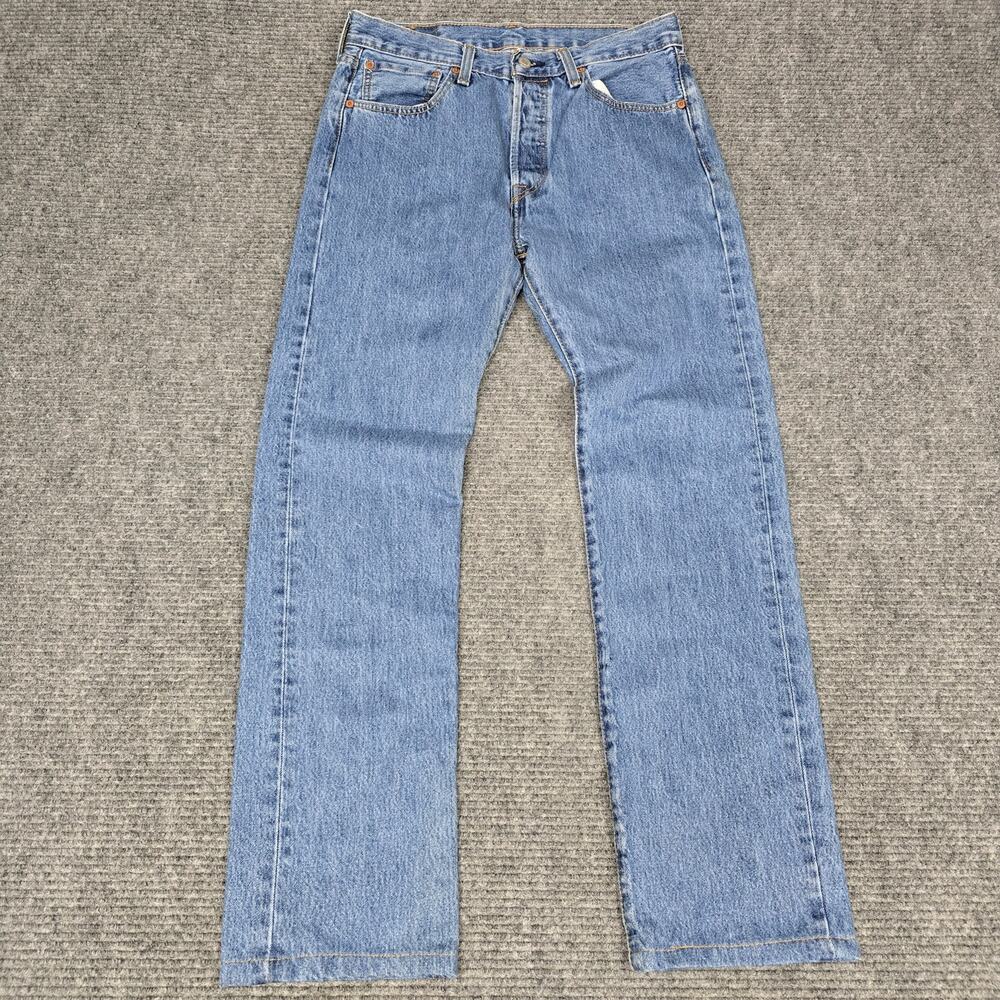 Levi's 501 Jeans Mens 32x34 Hemmed 32x32 Medium Stonewash